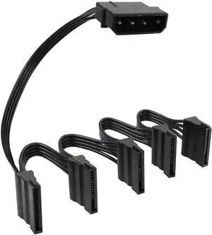 LP4 4 Pin IDE to 5×15 Pin SATA Power Splitter Cable, 1 LP4 Molex to 5 SATA 15Pin Power Supply Adapter Converter Cord for PC Server Hard Drive HDD SSD LP4 4 Pin IDE to 5×15 Pin SATA Power Splitter Cable, 1 LP4 Molex to 5 SATA 15Pin Power Supply Adapter Converter Cord for PC Server Hard Drive HDD SSD