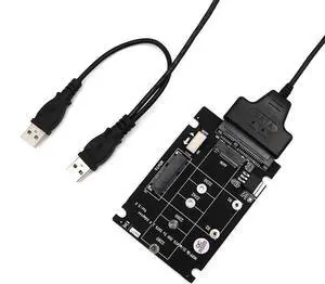 USB to mSATA & NGFF M.2 SATA SSD Combo Adapter Card, Dual-Drive USB SATA Converter Cable for Desktop & PC Storage Access USB to mSATA & NGFF M.2 SATA SSD Combo Adapter Card, Dual-Drive USB SATA Converter Cable for Desktop & PC Storage Access