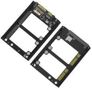 Dual mSATA to 2.5 Inch SATA 3.0 6Gbps Adapter Enclosure with Metal Housing, Dual mSATA SSD to Standard SATA Riser Converter Card for PC Storage Upgrade Dual mSATA to 2.5 Inch SATA 3.0 6Gbps Adapter Enclosure with Metal Housing, Dual mSATA SSD to Standard SATA Riser Converter Card for PC Storage Upgrade