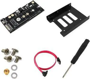M.2 NGFF SATA SSD to SATA 3.0 Adapter Riser Card with Standard 3.5 Inch Mount Bracket Tray, Compatible with 2230/2242/2260/2280mm B/B+M Key M.2 Solid State Drives for Desktop Storage Upgrade M.2 NGFF SATA SSD to SATA 3.0 Adapter Riser Card with Standard 3.5 Inch Mount Bracket Tray, Compatible with 2230/2242/2260/2280mm B/B+M Key M.2 Solid State Drives for Desktop Storage Upgrade