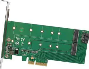 2-in-1 M.2 Adapter Card, M-Key NVMe PCIe 2.0 x4 Host Converter + B-Key SATA SSD to SATA Port Expansion Card for Desktop Motherboard Storage Upgrade 2-in-1 M.2 Adapter Card, M-Key NVMe PCIe 2.0 x4 Host Converter + B-Key SATA SSD to SATA Port Expansion Card for Desktop Motherboard Storage Upgrade