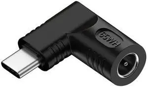65W Right Angle DC 5.5x1.7mm to USB-C PD Power Adapter, 20V DC Input to Type-C Output 90 Degree Elbow Charging Converter Plug 65W Right Angle DC 5.5x1.7mm to USB-C PD Power Adapter, 20V DC Input to Type-C Output 90 Degree Elbow Charging Converter Plug
