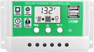 30A Solar Charge Controller 12V/24V Auto Recognition, Lithium Battery Regulator with LCD Display & USB Port for Solar Panel Power Charging 30A Solar Charge Controller 12V/24V Auto Recognition, Lithium Battery Regulator with LCD Display & USB Port for Solar Panel Power Charging