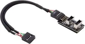 Motherboard USB 2.0 9Pin Header to Dual USB 3.2 Type-E Key-A Front Panel Splitter Cable, 6 Inch Internal Extension Adapter, 9Pin Header to 2 USB 3.2 Type-E Motherboard Connectors Motherboard USB 2.0 9Pin Header to Dual USB 3.2 Type-E Key-A Front Panel Splitter Cable, 6 Inch Internal Extension Adapter, 9Pin Header to 2 USB 3.2 Type-E Motherboard Connectors
