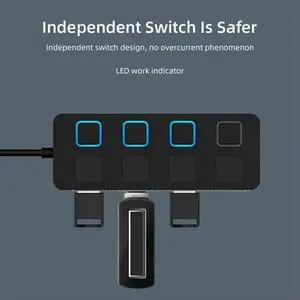 4 Port USB 2.0 Hub Splitter, Plug and Play Multi USB Port Expander Adapter, Portable Computer Accessory for Laptops and Desktop PCs 4 Port USB 2.0 Hub Splitter, Plug and Play Multi USB Port Expander Adapter, Portable Computer Accessory for Laptops and Desktop PCs