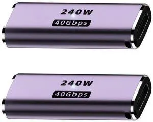 2 Pack Straight 90 Degree USB C Right Angle Adapter, 40Gbps Data, 240W PD Fast Charging, 8K@60Hz Video Elbow Converter for Laptops, Docks, Phones 2 Pack Straight 90 Degree USB C Right Angle Adapter, 40Gbps Data, 240W PD Fast Charging, 8K@60Hz Video Elbow Converter for Laptops, Docks, Phones