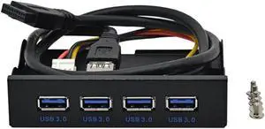 3.5 Inch Floppy Bay USB 3.0 Front Panel Hub, Internal 19/20Pin Header to 4 USB3.0 Type-A Ports Splitter for Desktop PC Case Expansion 3.5 Inch Floppy Bay USB 3.0 Front Panel Hub, Internal 19/20Pin Header to 4 USB3.0 Type-A Ports Splitter for Desktop PC Case Expansion
