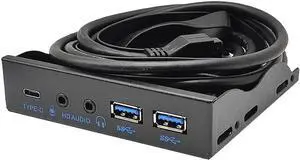 3.5 Inch PC Floppy Bay Front Panel Hub, 10Gbps USB 3.2 Gen2 USB-C + 2 USB3.0 Ports with HD Audio Mic Jack, Needs Motherboard 20-Pin USB & USB3.2 Key-A Headers for Desktop Chassis 3.5 Inch PC Floppy Bay Front Panel Hub, 10Gbps USB 3.2 Gen2 USB-C + 2 USB3.0 Ports with HD Audio Mic Jack, Needs Motherboard 20-Pin USB & USB3.2 Key-A Headers for Desktop Chassis