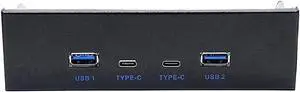 5.25 Inch PC Bay USB 3.2 10Gbps Front Panel Hub, 2 USB-C + 2 USB-A 4-Port Case Expansion Adapter, 20Pin Key-A Type-E Motherboard Header Splitter with 2.6FT Internal Cable 5.25 Inch PC Bay USB 3.2 10Gbps Front Panel Hub, 2 USB-C + 2 USB-A 4-Port Case Expansion Adapter, 20Pin Key-A Type-E Motherboard Header Splitter with 2.6FT Internal Cable