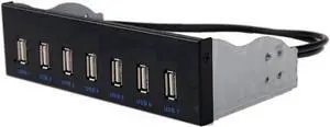 5.25 Inch Optical Drive Bay 7-Port USB 2.0 Front Panel Hub, 7 USB 2.0 Type-A Expansion Splitter with 10Pin Motherboard Header Cable & Metal Mount Bracket for Desktop PC Chassis 5.25 Inch Optical Drive Bay 7-Port USB 2.0 Front Panel Hub, 7 USB 2.0 Type-A Expansion Splitter with 10Pin Motherboard Header Cable & Metal Mount Bracket for Desktop PC Chassis