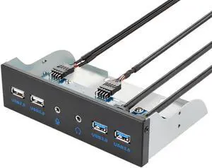 5.25 Inch CD-ROM Bay 4-Port Front Panel USB Hub with HD Headphone & Microphone Jack, 2 USB 3.0 + 2 USB 2.0 Stereo Audio Expansion Bracket for Desktop PC Chassis 5.25 Inch CD-ROM Bay 4-Port Front Panel USB Hub with HD Headphone & Microphone Jack, 2 USB 3.0 + 2 USB 2.0 Stereo Audio Expansion Bracket for Desktop PC Chassis