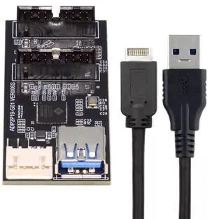 Type-E / 19/20Pin Internal Header Splitter Hub, Convert Single Port to Dual 19/20Pin USB 3.0 Female Ports, 5Gbps Bare PCBA Adapter for Desktop Motherboard Type-E / 19/20Pin Internal Header Splitter Hub, Convert Single Port to Dual 19/20Pin USB 3.0 Female Ports, 5Gbps Bare PCBA Adapter for Desktop Motherboard
