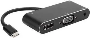 USB-C Docking Station Multiport Adapter, Supports 4K & 1080P Video, Equipped with HDMI, VGA, 3.5mm Audio Jack, USB 3.0 and USB-C Port for Laptops & USB-C Phones USB-C Docking Station Multiport Adapter, Supports 4K & 1080P Video, Equipped with HDMI, VGA, 3.5mm Audio Jack, USB 3.0 and USB-C Port for Laptops & USB-C Phones