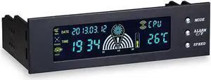 5.25 Inch PC Front Bay Fan Speed Controller, 3-Channel Automatic Temperature Control with HDD & CPU Temp Sensor, LED Digital Display for Desktop Chassis Cooling Adjustment 5.25 Inch PC Front Bay Fan Speed Controller, 3-Channel Automatic Temperature Control with HDD & CPU Temp Sensor, LED Digital Display for Desktop Chassis Cooling Adjustment