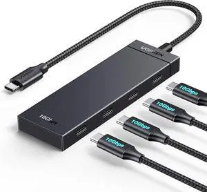 UGREEN 4-Port USB-C Data Hub, 10Gbps USB 3.2 Gen2 Multiport Adapter, 0.3ft Short Cable, Plug & Play, Data Only, Compatible with MacBook Pro/Air, iPad Pro, iPad mini 6, iPhone 15 Series UGREEN 4-Port USB-C Data Hub, 10Gbps USB 3.2 Gen2 Multiport Adapter, 0.3ft Short Cable, Plug & Play, Data Only, Compatible with MacBook Pro/Air, iPad Pro, iPad mini 6, iPhone 15 Series