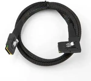 0.5m Ultra Thin 30AWG SFF-8087 Straight to Right Angled Mini SAS Internal Cable, 12Gbps Black Flat Connector Shielded RAID Data Wire for Compact Server, NAS & Storage Backplane 0.5m Ultra Thin 30AWG SFF-8087 Straight to Right Angled Mini SAS Internal Cable, 12Gbps Black Flat Connector Shielded RAID Data Wire for Compact Server, NAS & Storage Backplane