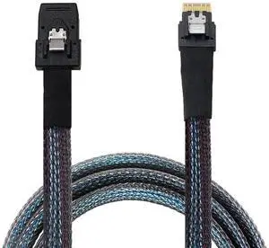 2 Pack 1.6FT Slimline SAS 4.0 Conversion Cable, SFF-8654 4i 38Pin Host to SFF-8087 Mini SAS 4i 36Pin Internal Server Storage Cable, Black 2 Pack 1.6FT Slimline SAS 4.0 Conversion Cable, SFF-8654 4i 38Pin Host to SFF-8087 Mini SAS 4i 36Pin Internal Server Storage Cable, Black