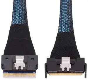 50cm PCIe 5.0 Mini Cool Edge IO MCIO 74Pin to SFF-8654 8i Slimline SAS 4.0 Extension Cable, 24Gbps High-Speed Server Interconnect Cable for Data Center NVMe Storage Arrays 50cm PCIe 5.0 Mini Cool Edge IO MCIO 74Pin to SFF-8654 8i Slimline SAS 4.0 Extension Cable, 24Gbps High-Speed Server Interconnect Cable for Data Center NVMe Storage Arrays