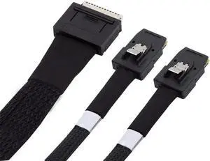 50cm Active OCuLink Breakout Cable, SFF-8611 PCIe 8x 8-Lane Male to Dual SFF-8087 Mini SAS 4i Male Signal Booster Cable for External eGPU Dock & NVMe SSD Server Storage Backplane 50cm Active OCuLink Breakout Cable, SFF-8611 PCIe 8x 8-Lane Male to Dual SFF-8087 Mini SAS 4i Male Signal Booster Cable for External eGPU Dock & NVMe SSD Server Storage Backplane
