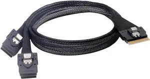 100cm PCIe 4.0 Slimline SAS Breakout Cable, SFF-8654 8i 74Pin Ultraport Male to Dual SFF-8087 Mini SAS 4i Splitter Cable for Server NVMe RAID Hard Drive Backplane Storage Expansion 100cm PCIe 4.0 Slimline SAS Breakout Cable, SFF-8654 8i 74Pin Ultraport Male to Dual SFF-8087 Mini SAS 4i Splitter Cable for Server NVMe RAID Hard Drive Backplane Storage Expansion