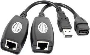 USB Over RJ45 Extender Kit (Transmitter + Receiver), Extend USB Signal Up to 150FT via Single Cat5/Cat5e/Cat6 LAN Cable, Plug & Play USB Extension Adapter for Computer Printer Webcam Keyboard Mouse USB Over RJ45 Extender Kit (Transmitter + Receiver), Extend USB Signal Up to 150FT via Single Cat5/Cat5e/Cat6 LAN Cable, Plug & Play USB Extension Adapter for Computer Printer Webcam Keyboard Mouse
