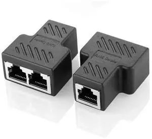 RJ45 1-to-2 Splitter Adapter, 8-Core Shielded Gigabit Ethernet Cable Splitter, RJ45 Network Wire Extender Connector for Separating Two Network Signals Over Single Cable RJ45 1-to-2 Splitter Adapter, 8-Core Shielded Gigabit Ethernet Cable Splitter, RJ45 Network Wire Extender Connector for Separating Two Network Signals Over Single Cable