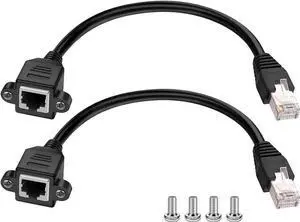 2 Pack 0.5M/1.5FT Black Cat6 RJ45 Male to Female Ethernet Extension Cable, Short LAN Patch Cord Extender Compatible with Cat5/Cat5e/Cat6 for Router Modem Switch Gaming Console 2 Pack 0.5M/1.5FT Black Cat6 RJ45 Male to Female Ethernet Extension Cable, Short LAN Patch Cord Extender Compatible with Cat5/Cat5e/Cat6 for Router Modem Switch Gaming Console