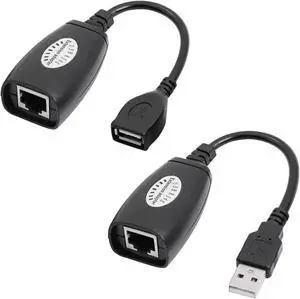 USB 2.0 Over RJ45 Ethernet Extender Adapter Kit, USB Male to Female LAN Extension Repeater, Extend USB Signal Up to 165ft (50M) via Cat5/Cat5e/Cat6 Network Cable USB 2.0 Over RJ45 Ethernet Extender Adapter Kit, USB Male to Female LAN Extension Repeater, Extend USB Signal Up to 165ft (50M) via Cat5/Cat5e/Cat6 Network Cable