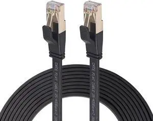 Hannord 66ft White Flat Cat8 Ethernet Cable, 40Gbps 2000MHz High Speed S/FTP Shielded RJ45 Gaming LAN Patch Cord, Weatherproof PoE Network Wire for Router Modem Switch Xbox PS4 PC Hannord 66ft White Flat Cat8 Ethernet Cable, 40Gbps 2000MHz High Speed S/FTP Shielded RJ45 Gaming LAN Patch Cord, Weatherproof PoE Network Wire for Router Modem Switch Xbox PS4 PC
