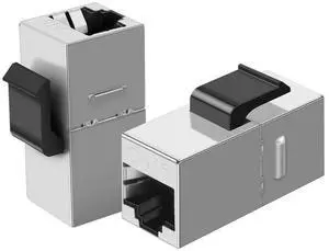 5 Pack Shielded Inline RJ45 Female to Female Cat6 Ethernet Coupler, 8P8C Metal Shielded LAN Cable Extender Connector Compatible with Cat5/Cat5e/Cat6 Network Wires 5 Pack Shielded Inline RJ45 Female to Female Cat6 Ethernet Coupler, 8P8C Metal Shielded LAN Cable Extender Connector Compatible with Cat5/Cat5e/Cat6 Network Wires
