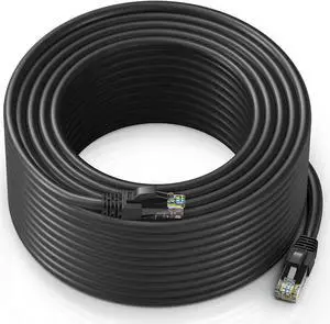 200ft CAT6 Ethernet Cable, High Speed 10Gbps Outdoor Waterproof Black LAN Network Cable for Indoor & Outdoor Wiring 200ft CAT6 Ethernet Cable, High Speed 10Gbps Outdoor Waterproof Black LAN Network Cable for Indoor & Outdoor Wiring