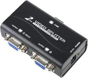 1 in 2 Out VGA Splitter 2-Port 250MHz VGA Distribution Hub, Supports Max 1920x1440@60Hz Resolution for PC, Monitor, Projector 1 in 2 Out VGA Splitter 2-Port 250MHz VGA Distribution Hub, Supports Max 1920x1440@60Hz Resolution for PC, Monitor, Projector