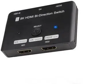 Upgraded Vszerda Bi-Directional HDMI 2.1 Switch 2 in 1 Out / 1 in 2 Out, 48Gbps Ultra High Speed HDMI Switcher Supports 8K@60Hz, 4K@120Hz & 2K@144Hz, Passive No External Power Required, Compatible wit Upgraded Vszerda Bi-Directional HDMI 2.1 Switch 2 in 1 Out / 1 in 2 Out, 48Gbps Ultra High Speed HDMI Switcher Supports 8K@60Hz, 4K@120Hz & 2K@144Hz, Passive No External Power Required, Compatible wit