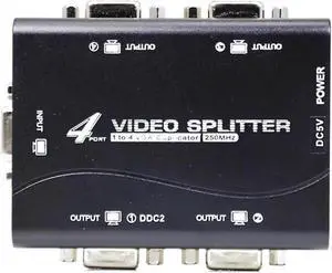 1 in 4 Out VGA Splitter Hub 4 Ports, 250MHz Bandwidth VGA Video Distributor Support Max 1920x1440@60Hz Resolution 1 in 4 Out VGA Splitter Hub 4 Ports, 250MHz Bandwidth VGA Video Distributor Support Max 1920x1440@60Hz Resolution