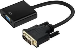 Gold-Plated Active DVI-D Male to VGA Female Converter Cable, Digital to Analog DAC Adapter Support Max 1920x1080P Full HD, Black Gold-Plated Active DVI-D Male to VGA Female Converter Cable, Digital to Analog DAC Adapter Support Max 1920x1080P Full HD, Black