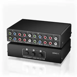 3 in 1 Out 5 RCA YPbPr Component AV Switch Box Support 1080P, 3-Port RGB Component Video & L/R Audio Selector Splitter for Xbox, Wii, PS1/PS2/PS3, SNES, DVD Player, Set-Top Box, HDTV 3 in 1 Out 5 RCA YPbPr Component AV Switch Box Support 1080P, 3-Port RGB Component Video & L/R Audio Selector Splitter for Xbox, Wii, PS1/PS2/PS3, SNES, DVD Player, Set-Top Box, HDTV
