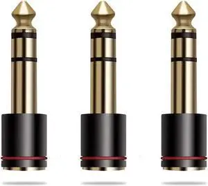 3Pack Gold Plated 6.35mm Male to 3.5mm Female Stereo Audio Adapter, 1/4 Inch Plug to 1/8 Inch AUX Jack Converter for Amplifiers, Speakers, CD Players & Home Stereo Systems 3Pack Gold Plated 6.35mm Male to 3.5mm Female Stereo Audio Adapter, 1/4 Inch Plug to 1/8 Inch AUX Jack Converter for Amplifiers, Speakers, CD Players & Home Stereo Systems