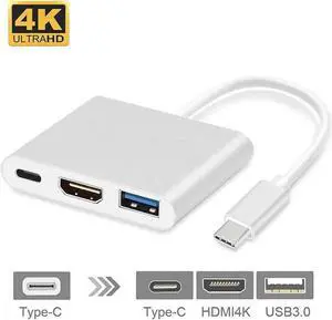 USB-C Multiport Adapter with DP Alt Mode, USB Type-C to 4K HDMI + USB 3.0 + USB-C PD 20V 5A Charging Port Converter, Compatible with MacBook, Chromebook, Galaxy S8/S9, Yoga 900, XPS 13 USB-C Multiport Adapter with DP Alt Mode, USB Type-C to 4K HDMI + USB 3.0 + USB-C PD 20V 5A Charging Port Converter, Compatible with MacBook, Chromebook, Galaxy S8/S9, Yoga 900, XPS 13