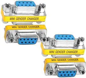 4-Pack DB9 Female to Female Gender Changer, 9 Pin D-SUB RS232 Serial Port Coupler Adapter for Serial Communication Devices, PLC Controllers, POS Equipment 4-Pack DB9 Female to Female Gender Changer, 9 Pin D-SUB RS232 Serial Port Coupler Adapter for Serial Communication Devices, PLC Controllers, POS Equipment