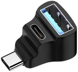 90-Degree Angled USB 3.0 Type-C Male Splitter Adapter, 1-in-3-out Type-C to Dual USB-A Female + Type-C Female OTG Hub, 10Gbps Data & 100W PD Charging Converter for Steam Deck, Laptops, Tablets, Smartp 90-Degree Angled USB 3.0 Type-C Male Splitter Adapter, 1-in-3-out Type-C to Dual USB-A Female + Type-C Female OTG Hub, 10Gbps Data & 100W PD Charging Converter for Steam Deck, Laptops, Tablets, Smartp