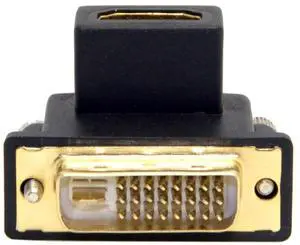 90° Upward Angled DVI Male to HDMI Female Bidirectional Adapter, Gold-Plated HDMI DVI-D Video Converter for PCs, Monitors, HD TVs & Projectors 90° Upward Angled DVI Male to HDMI Female Bidirectional Adapter, Gold-Plated HDMI DVI-D Video Converter for PCs, Monitors, HD TVs & Projectors