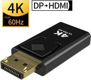 1 Pack 1080P DisplayPort DP Male to HDMI Female Adapter Converter, Plug and Play DP to HDMI Connector for PC Laptop HDTV Monitor Projector 1 Pack 1080P DisplayPort DP Male to HDMI Female Adapter Converter, Plug and Play DP to HDMI Connector for PC Laptop HDTV Monitor Projector