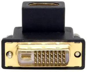 90 Degree Up Angled DVI 24+1 Male to HDMI Female Adapter, Bidirectional HDMI DVI Converter Gold-Plated Connector for Computer Monitor HDTV 90 Degree Up Angled DVI 24+1 Male to HDMI Female Adapter, Bidirectional HDMI DVI Converter Gold-Plated Connector for Computer Monitor HDTV