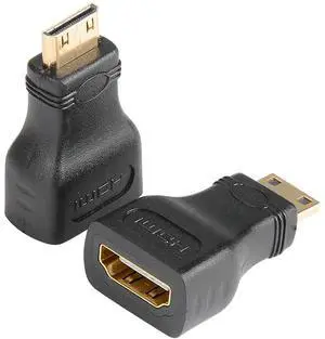 2 Pack Gold-Plated HDMI Female to Mini HDMI Male Adapter, Standard HDMI to Mini HDMI Converter for Digital Camera, Camcorder, Tablet & Laptop 2 Pack Gold-Plated HDMI Female to Mini HDMI Male Adapter, Standard HDMI to Mini HDMI Converter for Digital Camera, Camcorder, Tablet & Laptop