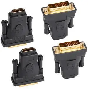 4 Pack Gold-Plated DVI Male to HDMI Female Bi-Directional Adapter, DVI HDMI Converter Support 4K, 3D Video, ARC & DP Ethernet for Monitor, PC, Graphics Card, TV 4 Pack Gold-Plated DVI Male to HDMI Female Bi-Directional Adapter, DVI HDMI Converter Support 4K, 3D Video, ARC & DP Ethernet for Monitor, PC, Graphics Card, TV