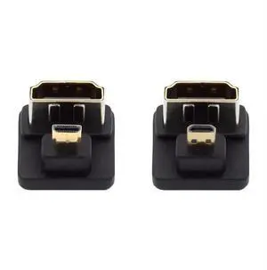 2 Pack 180 Degree Flat Micro HDMI Male to HDMI Female Adapter, Gold-Plated Extender Connector Support 4K@60Hz Video for Action Camera, Tablet, Laptop 2 Pack 180 Degree Flat Micro HDMI Male to HDMI Female Adapter, Gold-Plated Extender Connector Support 4K@60Hz Video for Action Camera, Tablet, Laptop