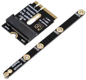 2230 NGFF A+E-Key Male to NVMe M-Key Female PCIe 4.0 SSD Extension Adapter with Fixed Mount Bracket, M.2 Riser Card for Laptop Motherboard 2280 NVMe SSD 2230 NGFF A+E-Key Male to NVMe M-Key Female PCIe 4.0 SSD Extension Adapter with Fixed Mount Bracket, M.2 Riser Card for Laptop Motherboard 2280 NVMe SSD
