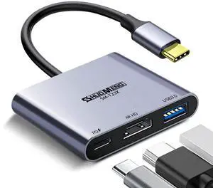 3-in-1 USB C Multiport Adapter, USB-C to HDMI 4K@60Hz Converter with 100W PD Charging & USB 3.0 Data Port, Compatible with MacBook, Steam Deck, ROG Ally, iPhone 15, iPad Pro, Samsung Galaxy 3-in-1 USB C Multiport Adapter, USB-C to HDMI 4K@60Hz Converter with 100W PD Charging & USB 3.0 Data Port, Compatible with MacBook, Steam Deck, ROG Ally, iPhone 15, iPad Pro, Samsung Galaxy