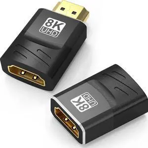 2 Pack HDMI 2.1 Female to Female Coupler Adapter, 8K@60Hz 4K@120Hz HDR eARC HDMI Extension Connector for HDTV PC Laptop Monitor PS5 2 Pack HDMI 2.1 Female to Female Coupler Adapter, 8K@60Hz 4K@120Hz HDR eARC HDMI Extension Connector for HDTV PC Laptop Monitor PS5