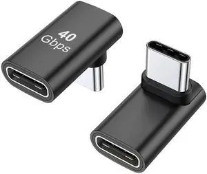 2 Pack Right Angle 90 Degree USB-C Male to Female Adapter, 100W PD Fast Charging Type-C Extender Black for Steam Deck ROG Ally Switch Laptops Tablets Phones 2 Pack Right Angle 90 Degree USB-C Male to Female Adapter, 100W PD Fast Charging Type-C Extender Black for Steam Deck ROG Ally Switch Laptops Tablets Phones